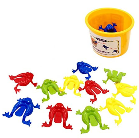 12 Pieces Jouet Assorti de Grenouille de Saut de Jouets Colorés Inspirent à Connaissance des Couleurs d'enfants