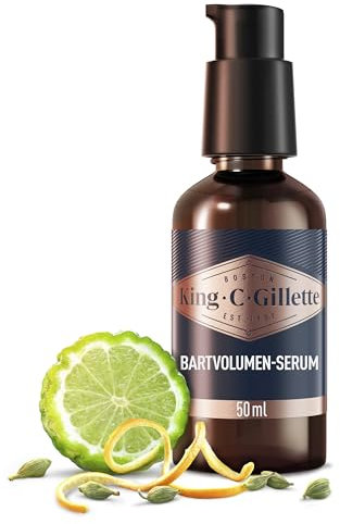 King C. Gillette Bartvolumen-Serum für Männer, Vollerer und Dichterer Bart in 14 Tagen, mit Dem Charakteristischen Duft von King C. Gillette, 50 ml