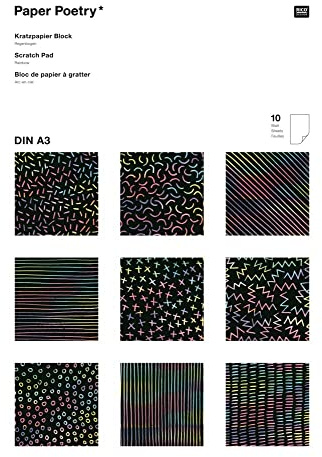 Kratzpapier Block Regenbogen, Din A3 FSC MIX