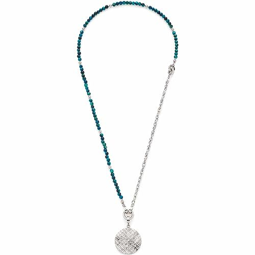 JEWELS BY LEONARDO Halskette Clip & Mix Morina • Anker-Kette aus goldfarbenem Edelstahl und Tigerauge-Perlen mit Anhänger, Länge 64 cm, auch als kurze Kette tragbar, Schmuck Geschenk 023243