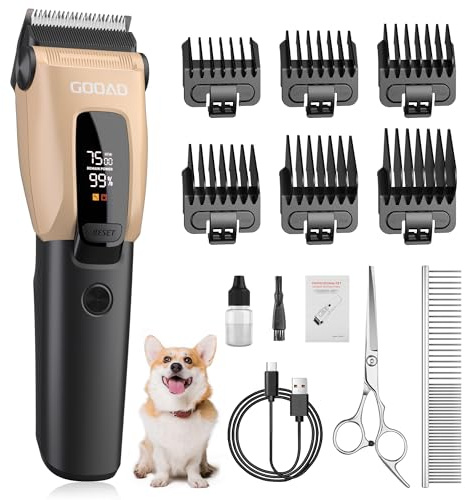 Gooad Cordless Dog Clippers for Thick Hair Rechargeable Pet Grooming Kit