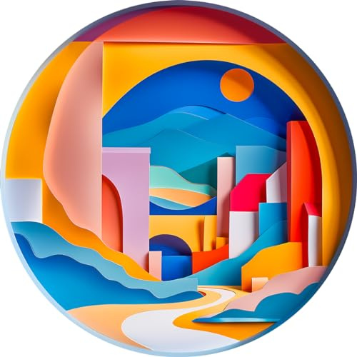 Bgraamiens Puzzle de Distance - Puzzle Rond de 1000 pièces pour Adulte - Puzzle Unique - Art Moderne - Défi Difficile pour Adulte