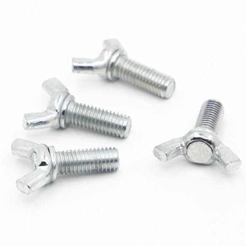 AYYSSM 1–10 Stück M3 M4 M5 M6 M8 M10 M12, verzinkter Kohlenstoffstahl, Schmetterlingsschraube, Flügelschraube, Rändelschraube, Klaue, Schraube von Hand festziehen(Size:8mm,Color:M6 5pcs)