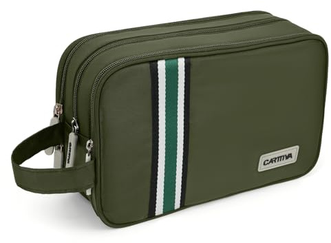 Carttiya Kulturbeutel Herren Reise Kosmetiktasche Wasserabweisende Waschtasche Toilettentasche Makeup Cosmetic Bag Waschbeutel Großer Stauraum Kulturtaschen Toiletry Bag (Grün, 5.51L)