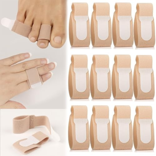 JYNXOR 12 Piezas Corrector Dedo Martillo, Envolturas para los Dedos, Separador Dedos, Protectores Dedos Pie, Enderezadores Ferula de Dedo Pie Vendajes Acolchados, para Dedos Rotos y Dedos Torcidos