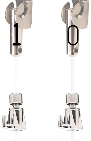 Colgar cuadros sin agujeros - Cuelga Automático Nylon TPS90 | 2 m de nylon incluido | Soporta hasta 15 kg | Ajuste con una mano | Giro 90° | Multi‑posición (Automatico, 10, Unidad)