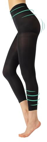 CALZITALY Leggings en Microfibre Compression Moyenne 8 mm/HG, Pantalon Sculptant de Soutien | Noir | S, M, L, XL | 100 DEN | Made in Italy (M, Noir)