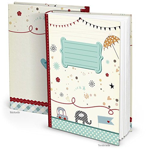 Logbuch-Verlag XXL Baby Tagebuch Geschenk Babytagebuch Elefant Erstes Jahr Eltern Taufe 1. Geburtstag Kinder DIN A4 leeres Buch weiße Seiten