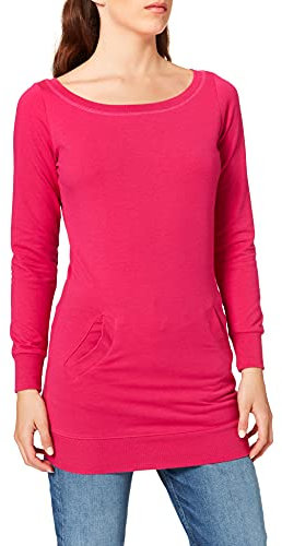 Urban Classics Ladies Long Crewneck suéter, Rosa (Fuchsia 00106), X-Small para Mujer