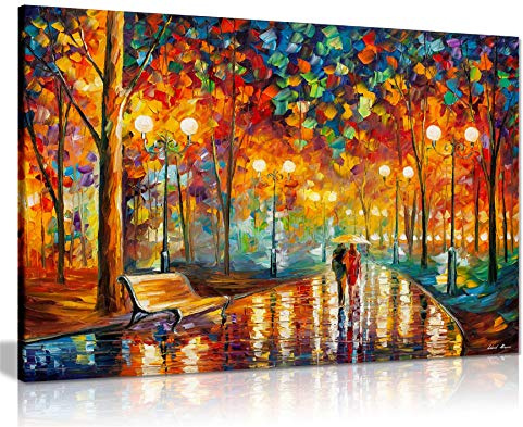 Leonid Afremov - Dipinto a olio astratto su tela da parete per soggiorno, decorazione casa, Rains Rustle Ii, 61x41 cm (24x16in)