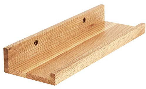 IBUYKE Wandregal in U-Form, 30cm Schweberegal Vintage-Stil Hängeregal Büroregal für Dekos, Wohnzimmer, Schlafzimmer und Büro, Holzfarbe RF-GB543