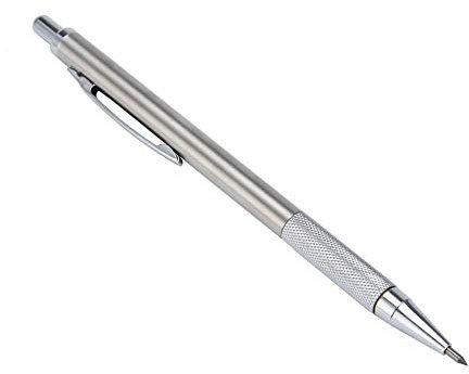 Alupre Diamond Glass Cutter Scriber Metal Cutting Lettering Pen Engraver Glass Cutting Tool with Clip for Glass Ceramic Plate (Silver)