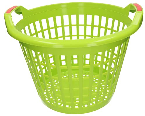 KOTARBAU® Gartenkorb 35L Hellgrün Kunststoff mit weichen Griffen für Gartenarbeiten