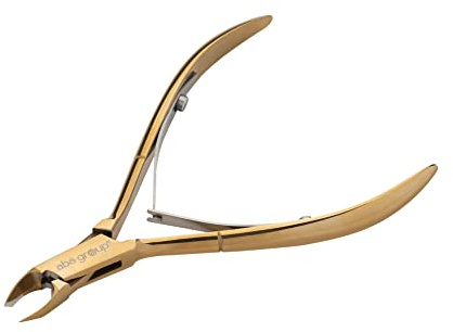 Aba Group cortacutículas de doble resorte 4 mm (1133), cortaúñas de acero inoxidable, cortaúñas dorado, cortacutículas, cortaúñas de doble resorte, afilado y preciso, herramienta cosmética premium
