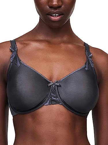 Chantelle Women's, HEDONA, Covering Molded Bra, Women's invisible lingerie, Gris Profond/Gris Lavande, 40E