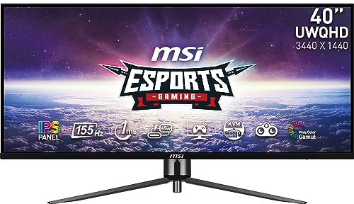 MSI MAG401QR, 40 Inch Gaming Monitor, UWQHD 3440x1440 Resolution, IPS Panel, 1ms Response Time