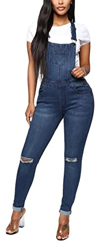ORANDESIGNE Salopette Denim Donna Senza Maniche Jeans Tuta in Denim Jumpsuit Pantaloni Casual Vintage Jeans Lunga Salopette Estivi Moda Overall Playsuit Romper