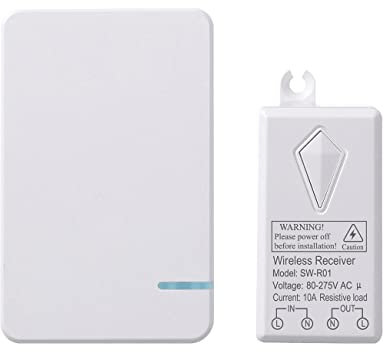 Lancoon Interruptor De Luz Con Mando A Distancia, Interruptor De Pared Inalámbrico 80V-275V Expandible Resistente Al Agua Para Lámparas LED Bombillas De Casa