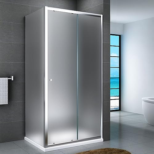 Yellowshop - SMART Box doccia 2 lati porta doccia scorrevole frontale laterale fisso cm 110, 130, 150, 170 struttura in alluminio, vetro trasparente o opaco 6mm (cm 150x70 Opaco)
