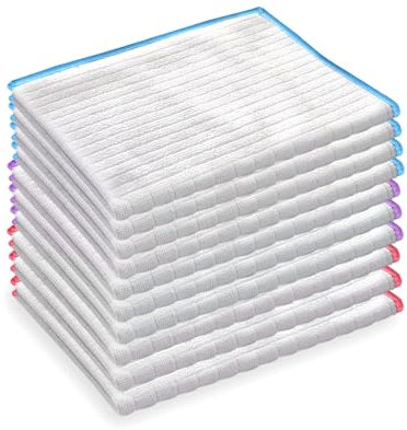 Microfiber Cloths Duster Cleaning Cloth Dusting Washable Cloth Microfiber Cleaning Cloth Assorted Soft Absorbent All Purpose Bathroom Car Mirror Dish Kitchen Accessory Assorted Color 30X30Cm (10Pack)