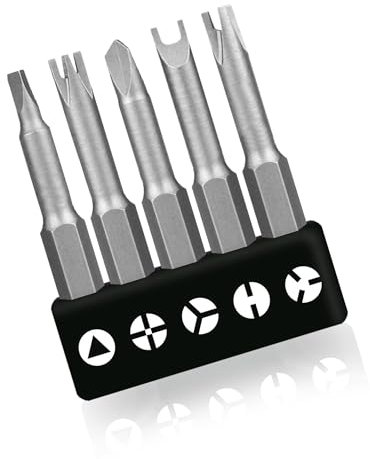 Lot de 5 tournevis spéciaux en forme de U de 50 mm, en forme de Y, pour intérieur, à trois pointes, pour perceuse