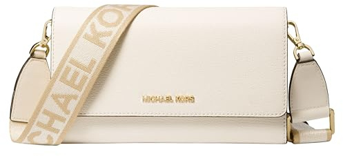 Michael Kors Damen Jet Set Large Leather Crossbody Bag (Light Cream), Helles Cremeweiß