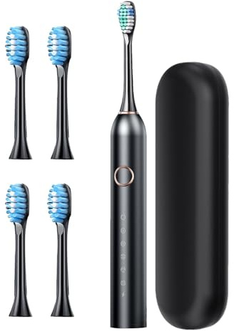 Acunny Brosse à dents électrique adulte, brosse à dents électrique | Brosse à dents électrique pour adultes,Brosse à dents rechargeable 40 000 VPM, 6 modes, minuterie intelligente de 2 minutes, charge