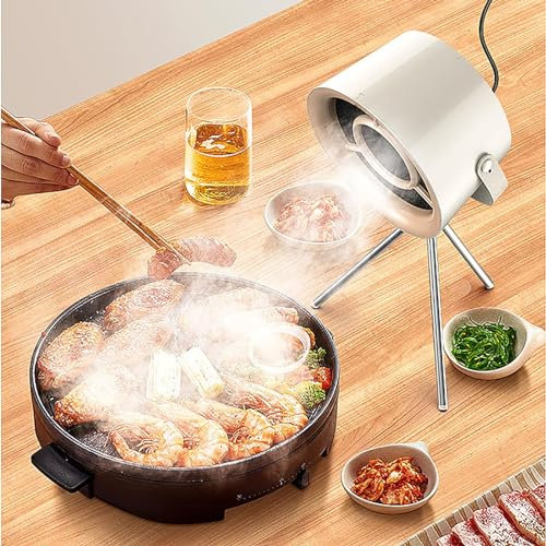 XNXYSMKJ Tabletop Range Hood, Mini Tabletop Range Hood, Household Low Noise 3-speed Range Hood/Kitchen/Hot Pot (White)