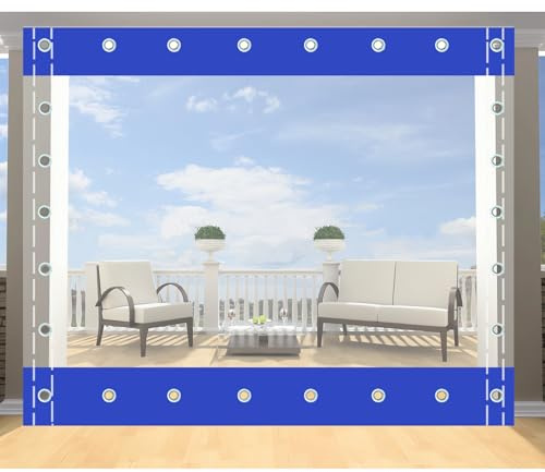 Pannelli Laterali Impermeabili per Pergola Tende Trasparente con Occhielli,Telone Tende Balcone Trasparenti per Esterni,Terrazze,Giardino,Balcone Portico (altezza x larghezza) 0,8x0,8m/2.62x2.62ft