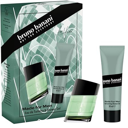 bruno banani Made for Men Geschenkset mit Eau de Toilette und Duschgel, verführerischer, moderner Duft für Männer, 30 ml und 50 ml