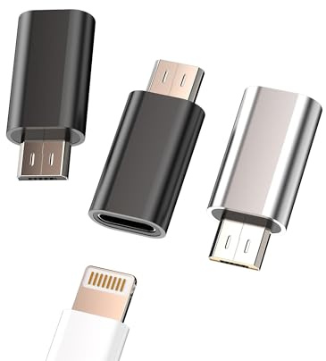 Adaptador de carga Lightning a micro USB (3 paquetes) para iPhone hembra, conector micro USB macho móvil Android para Apple cable de datos compatible con Samsung Galaxy S6 S7 Edge + S7Active Note5