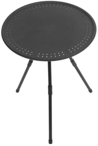 SUPVOX Table de Camping Pliante Ronde, Petite Table D’extérieur Réglable en Hauteur, Structure Stable en Abs et Acier au Carbone, pour Camping