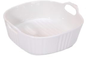 Kbotiques - Fuente redonda de cerámica resistente a los arañazos en color blanco para la freidora de aire caliente, para la preparación de lasaña, sopa, tiramisú y más accesorios para freidora