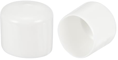 sourcing map 8pcs 37mm(1.5) Rubber End Caps, Round Vinyl Plug Insert Plastic End Caps for Tubing, Fence, Pipe Post, Furniture, Railing, White