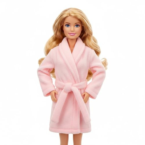 HEMOTON Zubehör Für Puppenpyjamas Puppenkleidung Miniatur Puppen Bademantel Kleidungsaccessoires Für Puppen Bequemer Stylischer Und Vielseitiger Bademantel Für Verschiedene Puppengrößen, Rosa