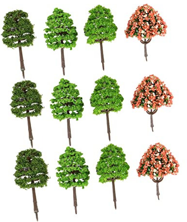 BEBEMOKO 70pcs Mini Tree Model Simulation Landscape Model Artificial Conifer Tree for Fairy Garden Decoration Home Office Desktop Adornment