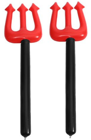 Mobestech 2stücke Aufblasbarer Teufel Halloween Prop Teufelsrequisite Aus PVC Mit Schlaggabel Für Cosplay Und Party Requisiten