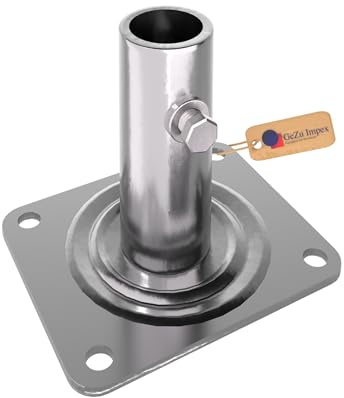 GeZu Impex Base Plate 135 x 110 x 120 mm Galvanised Scaffold Base Plates Heavy-Duty Baker Style Scaffolding Base