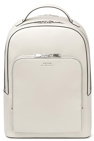 Comfyable x Edition Premium Vegan Leather Backpack for 13 14 15 16 Laptops, Business Trip Backpack with Trolley Strap & YKK Zipper, Water-repellent Durable Bag for Men Women, Daypack for Work