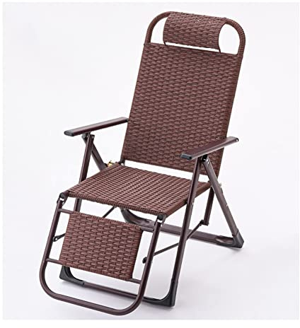 Sonnenliege für den Außenbereich, verstellbar, klappbar, Chaiselongue, Liegestühle, Schwerelosigkeit, mit Kissen, tragbar, für Pool, Strand, Terrasse, Rasen, Camping, Stahlrahmen und gewebtes Rattan