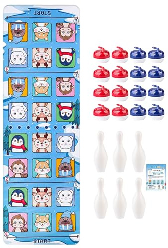 Tabletop Curling Game - Tragbares Wettbewerbsbrettspiel für Party Spaß, unterhaltsames Spielzeug mit interaktivem Gameplay, Fans begeisterte Geschenk für Kinder, Studenten, Erwachsene, Mädchen