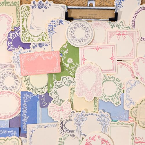 Yuanchu 120pcs Vintage Scrapbooking Letter Writing Paper for Journaling Supplies, Multicolor Label Aesthetic Decoration Paper Decorative Craft Material for DIY Decoupage Junk Journal Supplies