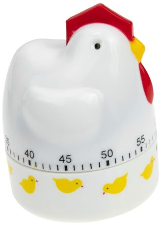 INOOMP Creative Cartoon Chicken Mechanical Kitchen Timer Cooking Reminder for Baking Frying Boiled Eggs Loud Countdown Alarm Practical Cooking Timers for Home Use