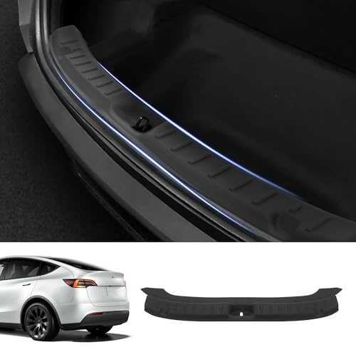 JANSION 2025-2026 Tesla Model Y Juniper Rear Bumper Protector Boot Sill Cover Protector TPE Rear Bumper Protector Model Y Juniper Interior Accessories - Black