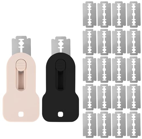 Penitue 2pcs Outils pour Scarifier La Pâte à Pain, Scarificateur Magnétique en Acier Inoxydable avec 20 Lames de Rasoir Extractibles Idéal pour La Confection de Pains (Noir, Rose)