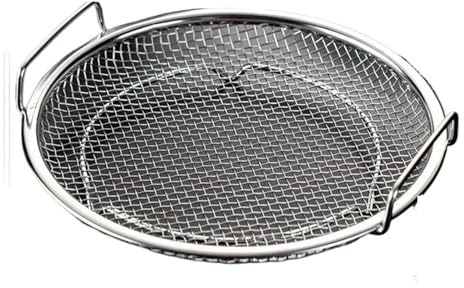 Cestello for frittura croccante, friggitrice ad aria, vassoio rotondo antiaderente con griglia a rete for teglia, raccogli grasso