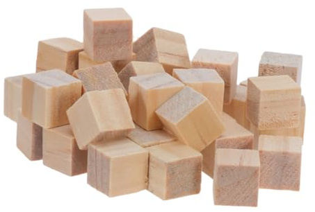 FIXOSHEE 240stücke Naturholzquadrate Unbehandeltes Kiefernholz für Bastelarbeiten DIY-projekte Kinderaktivitäten Bauen Stapeln Schulbedarf und Dekoration