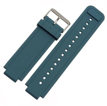 Silikon Armband Passform For Garmin Vivoactive Ersätt Gummi Klockband Port Armband Klocktillbehör Vattentät 24 * 16mm(Blue silver buckle)