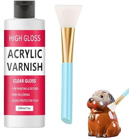 Air Dry Clay Glaze 200 ml, Esmalte para Arcilla de Secado al Aire, Barniz Brillante para Pasta de Modelar, Barniz Transparente Brillante para Evitar Grietas