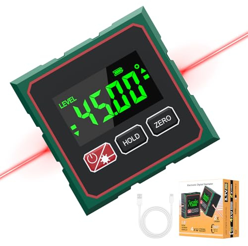 Digital Angle Finder - 4 Side Strong Magnetic Digital Angle Gauge for Table Saw/Woodworking, LCD Display Level Box Measuring Tool,Electronic Laser Backlight Inclinometer for Construction,Machinery
